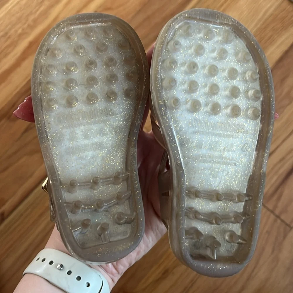 MINI MELISSA gold glitter shooting star sandals size 8